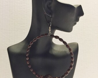 African Inspired Beaded hoop earrings