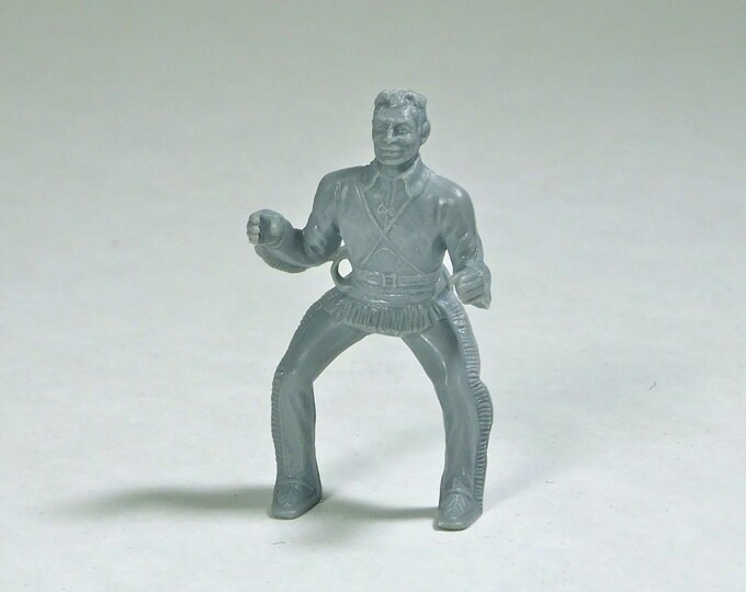 Vintage Plastic Gray Green Army Man Groove Hands Rider