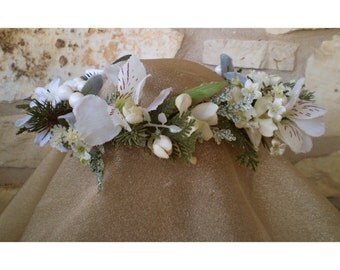 floral head wreath bridal flower crown boho wedding hair flowers bride accessories faerie renaissance costume head piece