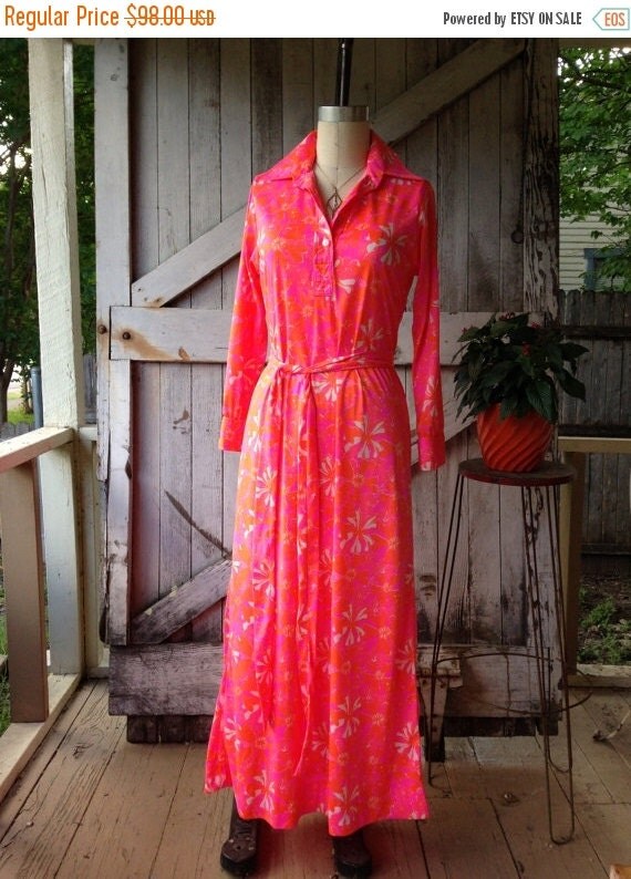 1960s Lilly Pulitzer maxi dress 60s abstract floral lounge wear size ...