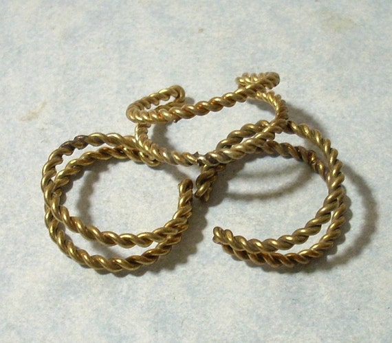 3 Vintage Rope Rings Adjustable Brass Rings 25 Percent Off