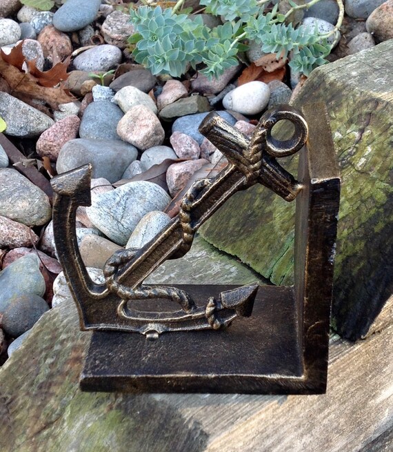 FREE SHIPPING..Vintage Heavy Metal Black and Gold Anchor