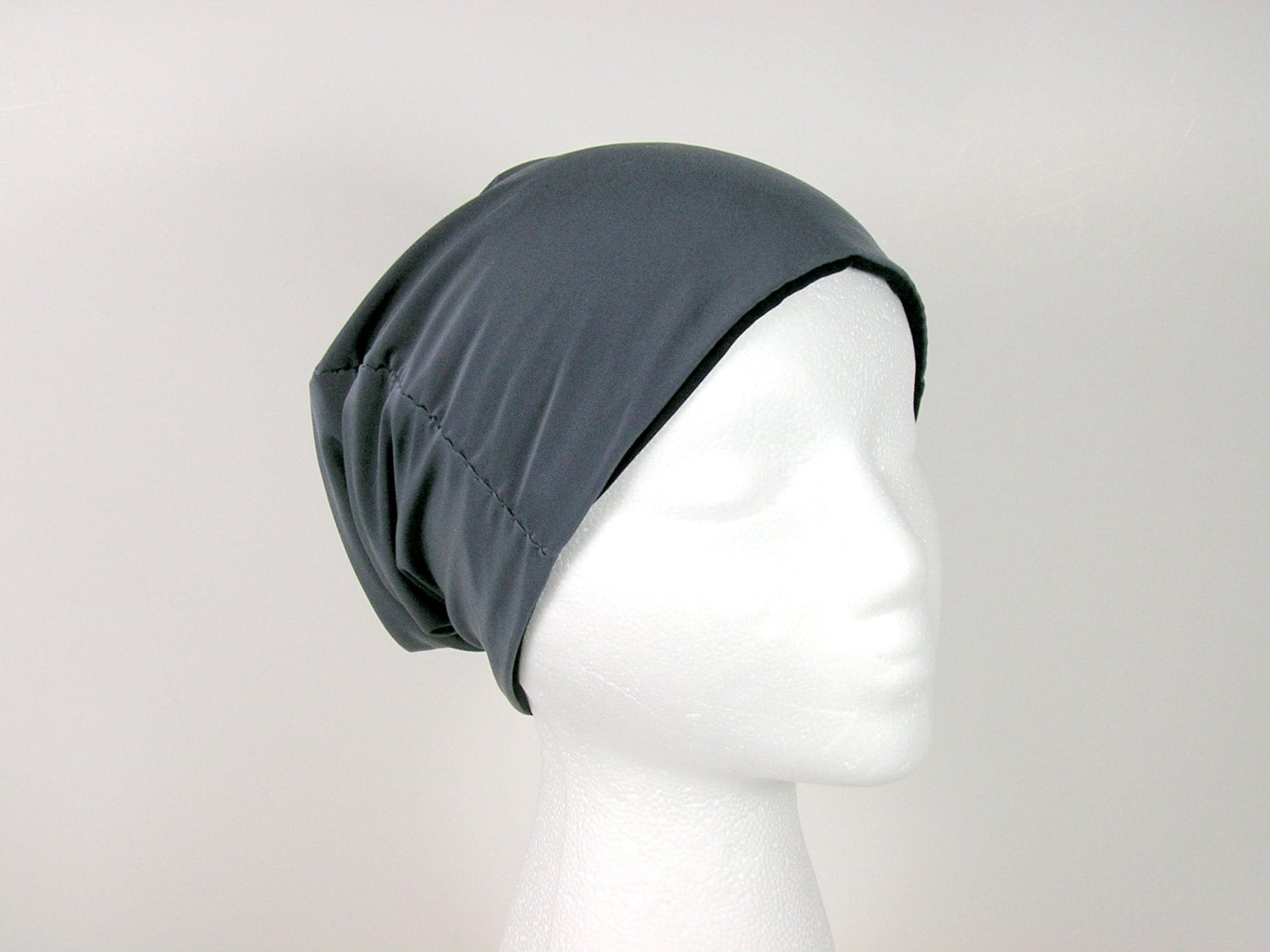 FREE SHIPPING Gray Lycra Dome Beanie Gray Slouch Hat Gray