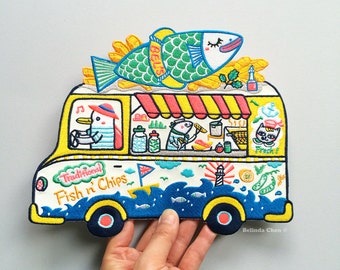 Fish n' Chips Truck XXL Back Patch