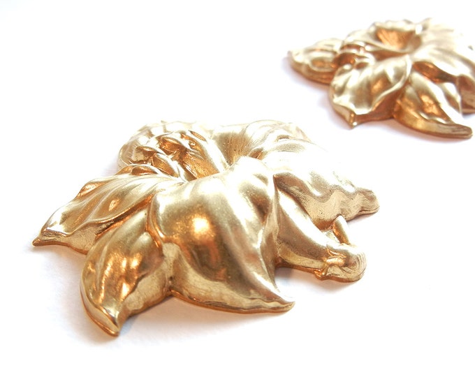 2 Brass Lily Stampings
