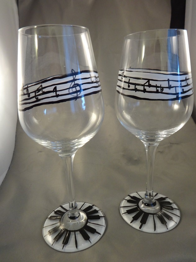 with glasses wine music made music wine wine hand glasses piano notes glasses painted Music