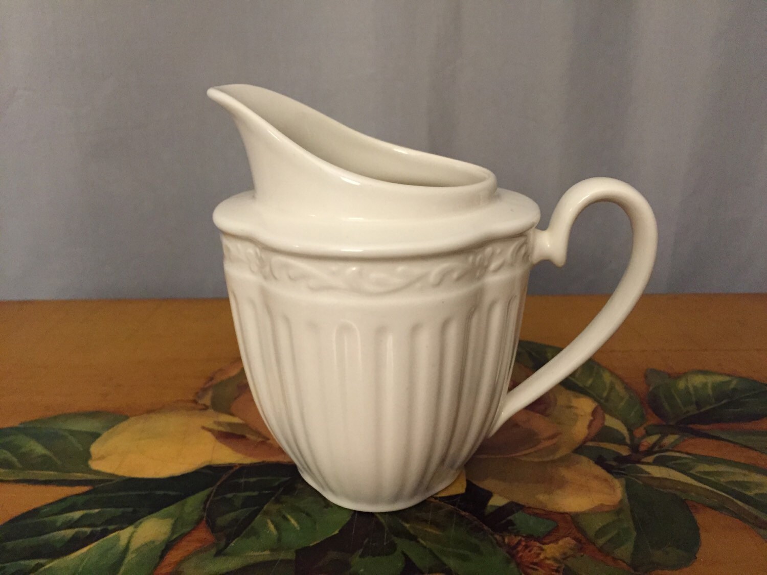 White Pitcher Small Milk Jug Vintage Tea Serving Juice Carafe