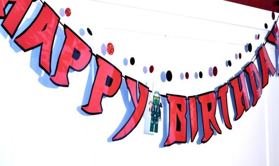 Ninja HAPPY BIRTHDAY Banner - Giant Size Il_570xn