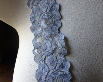 3 yds. Gray Stretch Lace for Lingerie, Headbands, Garters STR 1013sg