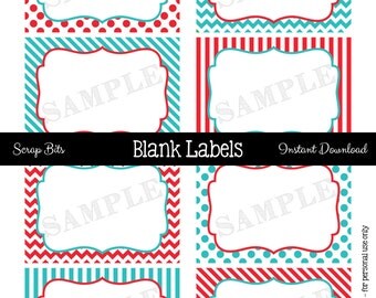 Printable Editable Christmas Food Labels Red Green Gold