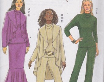 Butterick B4873 Misses' Jacket, Top, Mermaid Skirt and Pants Sizes 4-14, XS, Sml, Med UNCUT Pattern Easy Pattern