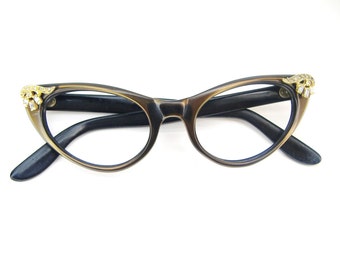 Vintage Bling Cat Eye Eyeglasses Sunglasses Frame