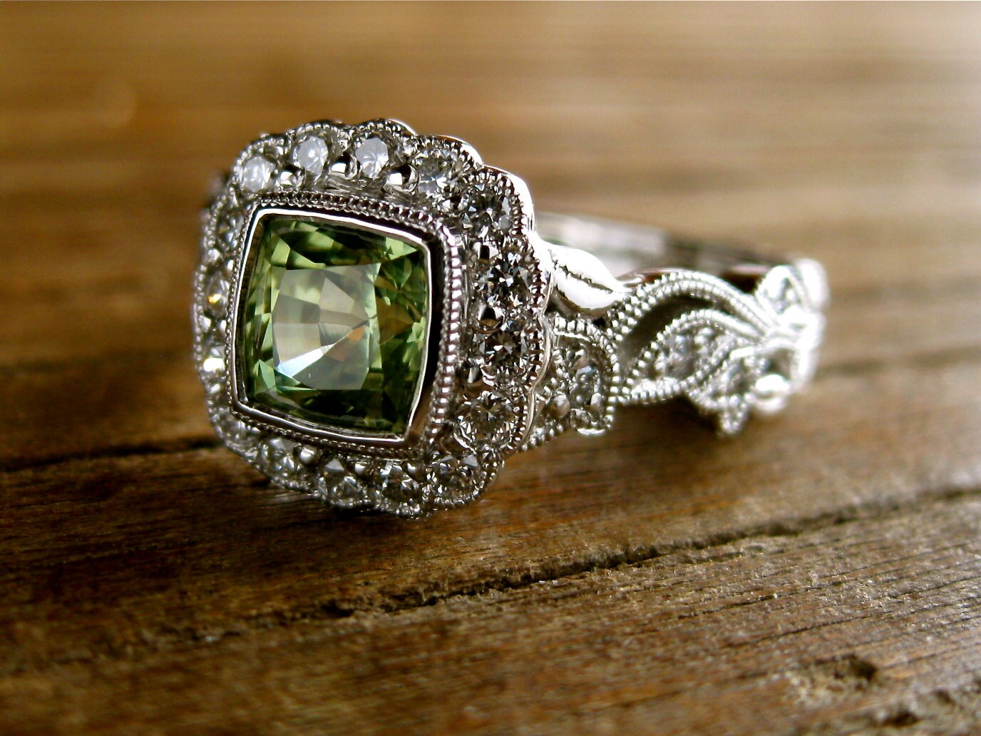 green sapphire engagement rings