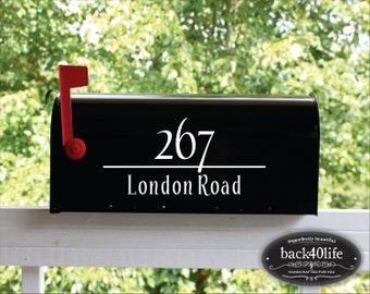 SALE!!! Classic Mailbox Street Address Numbers Vinyl Decal (E-004c)