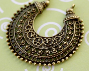 8 pcs Bronze Chandelier Earring Component, connector, pendant, filigree