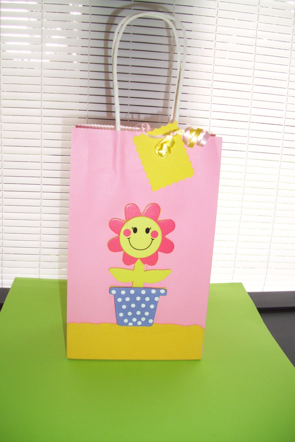 Flower pot favor bag girls birthday favor bags baby shower