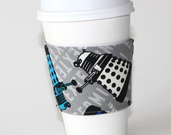 Colorful Daleks Reusable Coffee Sleeve for Doctor Who lovers