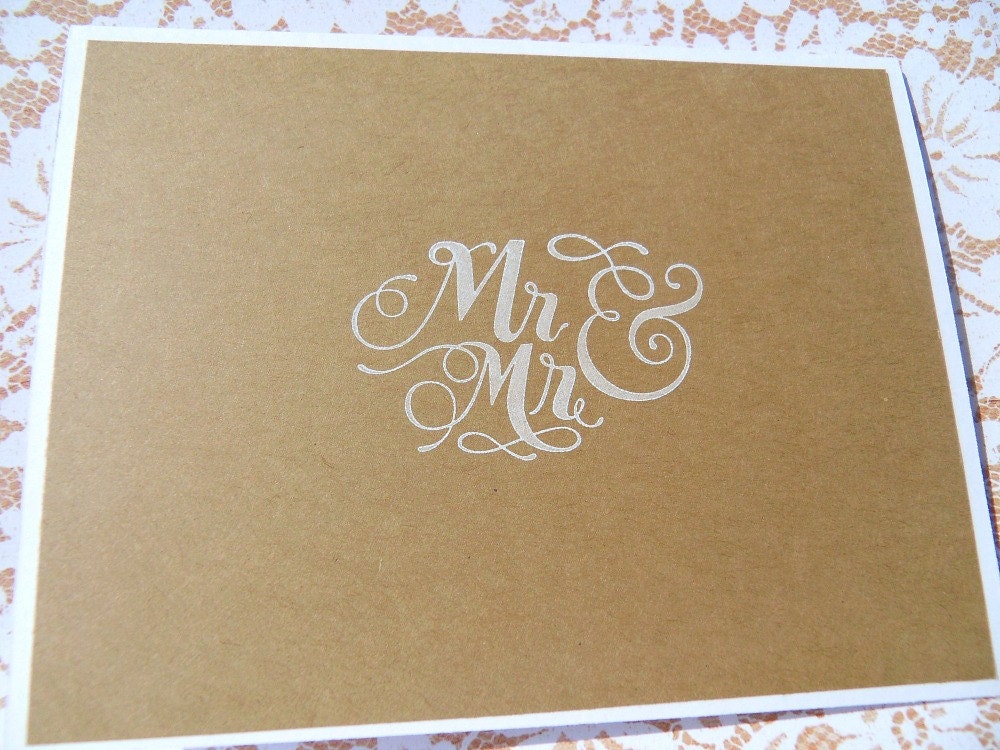 Same Sex Wedding Thank You Cards Mr And Mr Thank By Suziescards