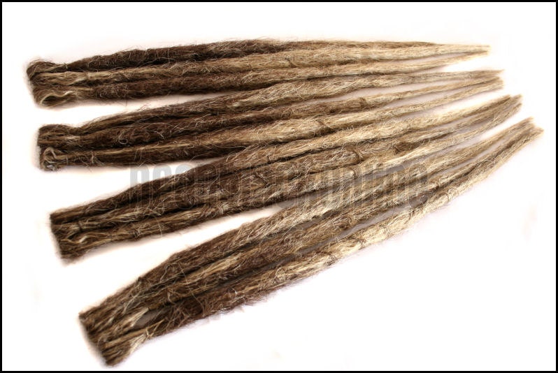 Clip in dread extensions Brown natural dreads set of 4