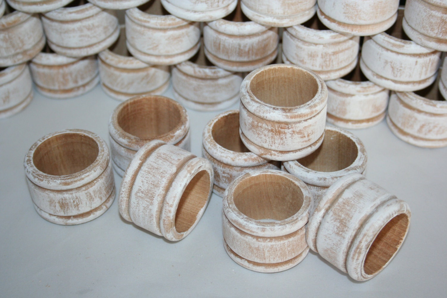 Unfinished wooden napkin rings