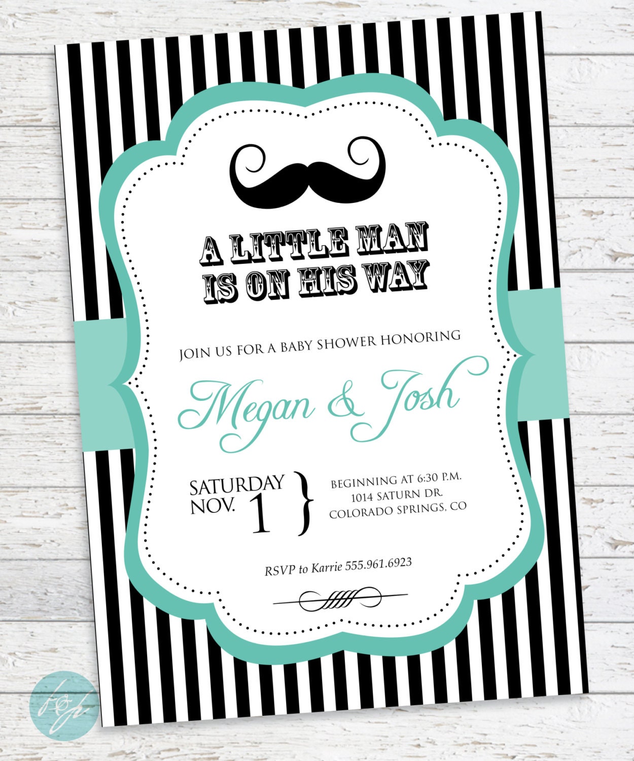 Mustache Baby Shower Invitations 3