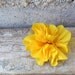 Yellow fabric brooch with tulle. Floral brooch made with a fabric flower and a safety pin. Ecofriendly gift