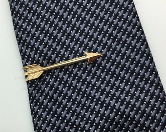 Arrow tie bar- silver or gold arrow tie bar- arrow tie clip - tie accessories - gift for men gift for boys - comes in a silver gift box