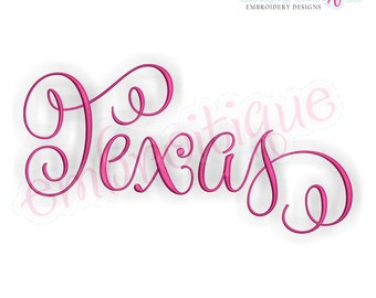Texas Calligraphy Fancy Script 3 - Instant Download Machine embroidery design