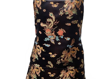 US Handmande Apron With "Multi-Colored DRAGONS" Pattern, Reversible Apron, "2 Aprons IN 1", New