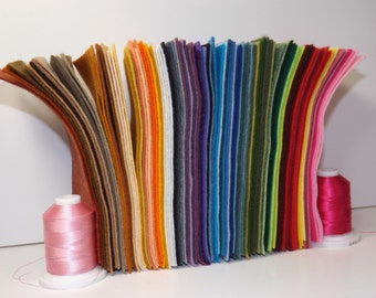 Wool Felt 6x9" 20 sheets - Wool Blend Felt - Custom Colors