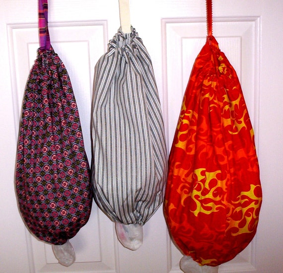 Plastic Bag Holder Fabric Trash Bag Holder by UniqueSewingBoutique