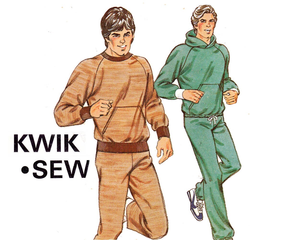 80s Mens Tracksuit Pattern Kwik Sew 1139 Vintage Sewing