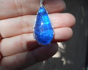 Agnes Oblige Wind Crystal Necklace Pendant - Final Fantasy - Cobalt Crystal Drop