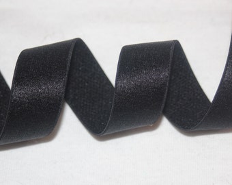 2 or 10 yards Black Satin Shiny lingerie bra strap stretch sewing elastic 3/4" wide