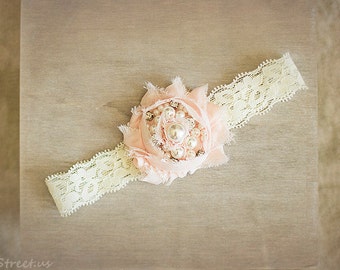 Babyhug Pearl Embellished Floral Headbands Pack Of 3 - Pink, Peach & Purple