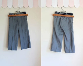 vintage toddler pants - TODDLER TIME gray belted pants / 3T