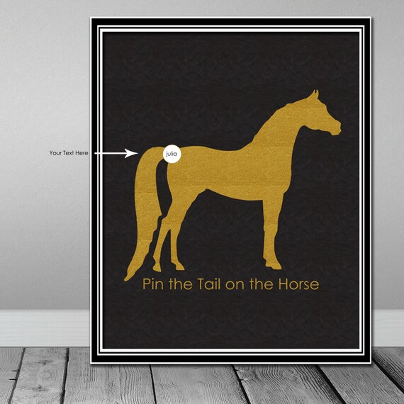 Items similar to Editable Pin the Tail on the Horse Party Game