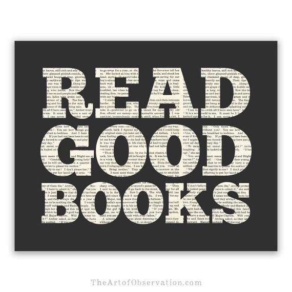 Read Good Books Art Print Reading Poster typography