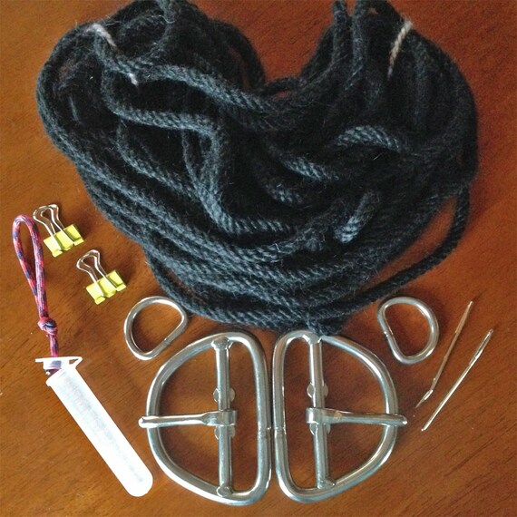Cinch Kit with Black 8ply Mohair DIY by CaravanFiber on Etsy