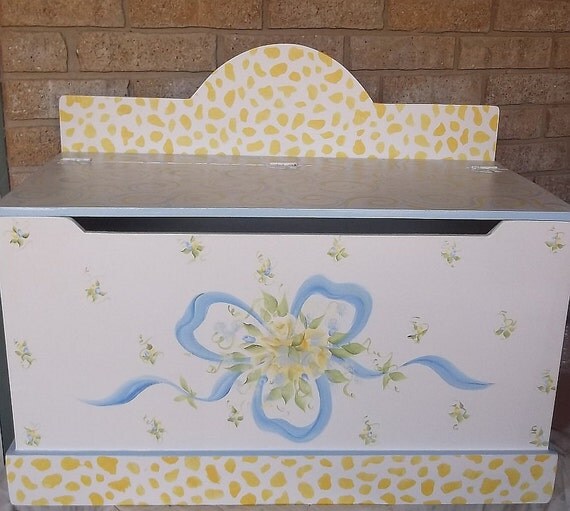 ... Toy Box Furniture Shabby Cottage Roses Chic Rachael Toy Chest Custom