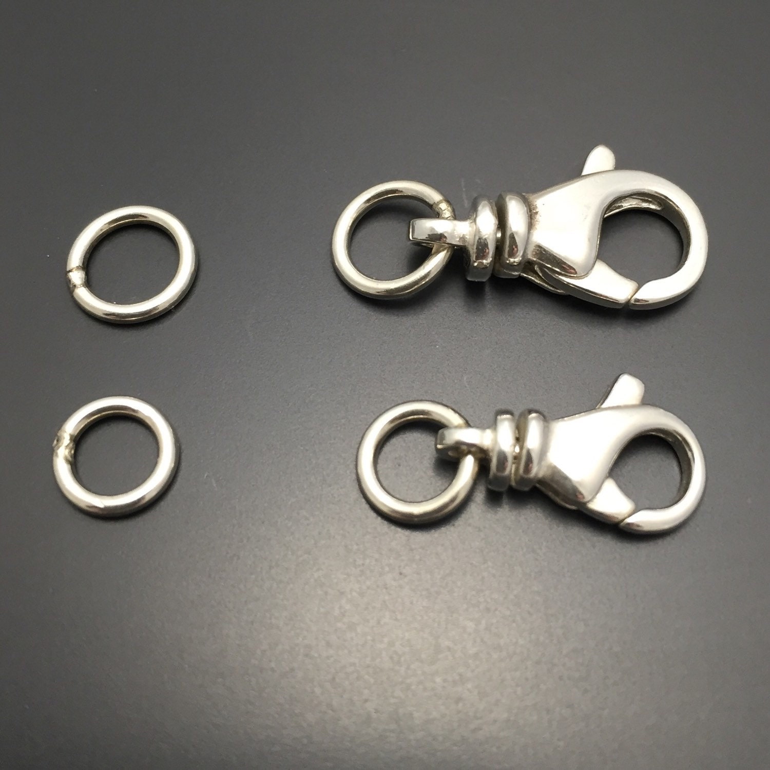 Sterling Silver Swivel Clasp Soldered Rings Sterling Silver