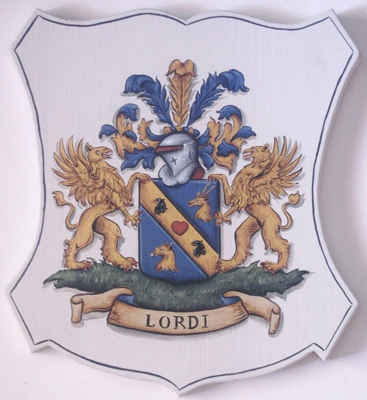 Family Crest Plaques Lg. Wooden Coat of Arms Plaques Old