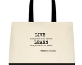 Yoga Bag with quote "Live as if you were to die tomorrow, learn as if you were to live forever" -Mahatma Gandhi