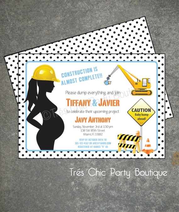 Construction Themed Baby Shower Invitations 4