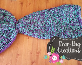 Crocheted Mermaid Tail Blanket, Kid’s Mermaid Tail Blanket, Adult Mermaid Cocoon