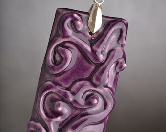 Ceramic Jewelry Pendant Necklace by Symmetrical Pottery