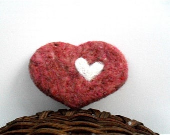 Catnip cat toy pink heart needle felted