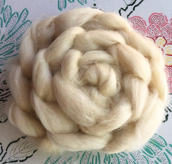 Organic Mohair Roving Natural White 4 oz Unbleached
