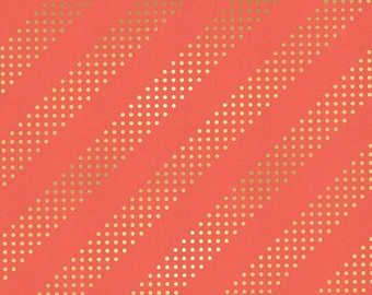 Gelato Metallic Orange Stripe by Cotton + Steel