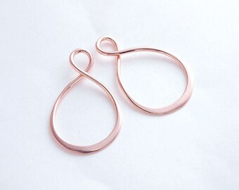 2 of 925 Sterling Silver Rose Gold Vermeil Style Infinity Links, Connectors 14x24mm. Polish Finished. :pg0053